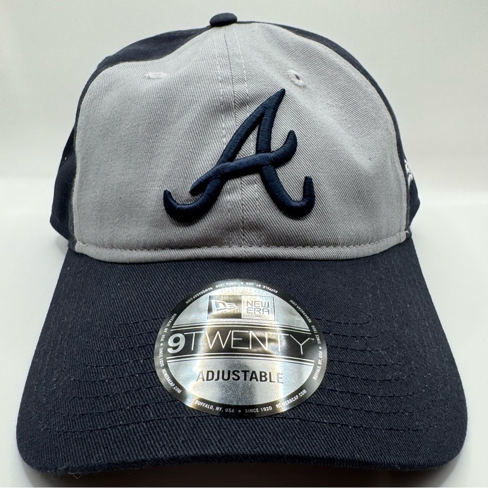 New Era 9 Twenty MLB 2024 920 Atlanta Braves Navy Blue Gray Adjustable Hat OSFM